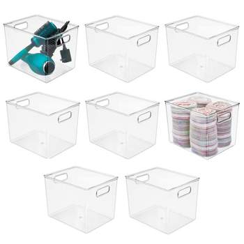 mDesign Plastic Bathroom Vanity Storage Organizer Bin with Handles