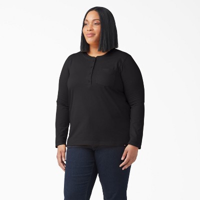 Dickies Women’s Long Sleeve Thermal Shirt, Black (KBK), XL