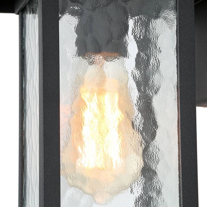 11&#34; Metal/Glass Outdoor Wall Lamp Black - LNC, 6 of 15