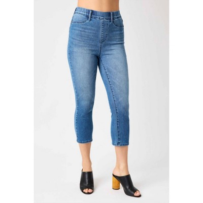 Women's High Waist Cool Denim Pull On Capri - Judy Blue