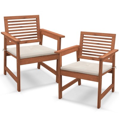 2pk Outdoor Swivel Dining Chairs With Metal Frame & Seat Cushion - Captiva  Designs : Target