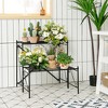 Costway 2-Tier Stair Style Metal Plant Stand Flower Pot Display Holder Indoor & Outdoor - 3 of 4