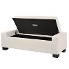 Grungis Rectangular Storage Bench with Hinged Lid for Seating,Modern Upholstered Storage Ottoman,Storage Ottoman Benches for Living Room,Bedroom - 2 of 4