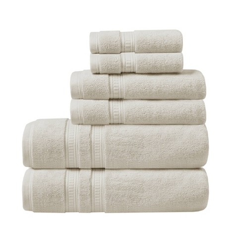 6pc Plume Cotton Feather Touch Antimicrobial Bath Towel Set Ivory ...