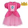 Joyfy Baby Girl Halloween Princess Costume Set, Toddler Pink Princess Dress and Headband for Halloween Cosplay Dress Up - 2 of 4