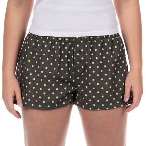 Women's Pajama Boxer Sleep Shorts Micro Boyshorts Lounge Bottoms - 1 of 4