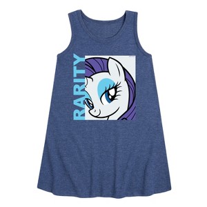 Girls' - My Little Pony - Rarity Graphic Sleeveless Aline Dress - 1 of 4