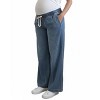 Women's Under the Belly Tie Waist Denim Wide Leg Pant | Motherhood Maternity - 3 of 3