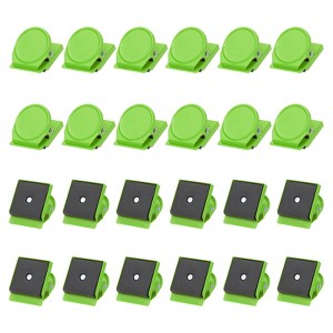 Unique Bargains Stainless Steel Decorative Hooks and Hangers Refrigerator Magnetic Clips 1.38" x 1.22" 24 Pcs - 1 of 3