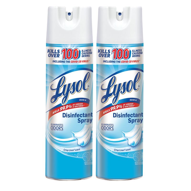 Lysol Crisp Linen Disinfectant Spray - 19oz/2ct, 1 of 10