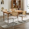 CENGHU Mid-Century Modern Dining Chairs Set of 2, Velvet Accent Chairs with Natural Cane Back & Stainless Chrome Base - 4 of 4