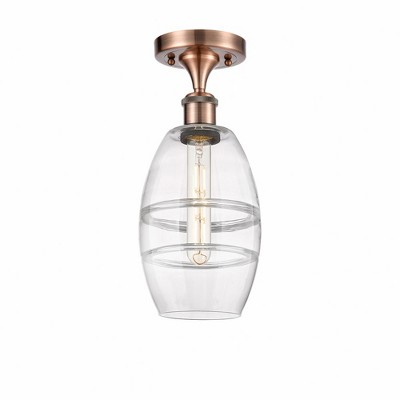 Vaz - 1 Light Semi-Flush Mount In Industrial Style-9.38 Inches Tall and 5.88 Inches Wide