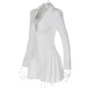 Women's Blazer Dress Deep V-Neck Single-Breasted Pleated Hem Long Sleeve Bodycon Mini Dress - 3 of 4