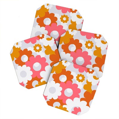 4pk Sunshine Canteen Flower Power 1960 Coasters - society6