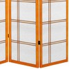 6 ft. Tall Canvas Double Cross Room Divider - Honey (4 Panels): Oriental Furniture Privacy Screen, Hardwood Frame - 3 of 3