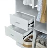 Keloyid 94.49 in. W White Tower System Modular 11 -Shelf Wood Closet System with 2 Drawers - 4 of 4