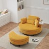 VYNXARIA 51-inch Yellow corduroy sofa with two throw pillows and a waist pillow with an extra tray for comfortable seating in small apartment bedrooms - 4 of 4