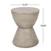 SEVOBAL End Table Outdoor Lightweight MGO Side Table with Smooth and Sturdy Hourglass Pedestal Shape for Patio or Garden, Grey, 22.25"*17.5"*17.5" - 3 of 4