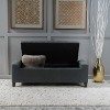TiramisuBest Grey and Oak Tufted Bench, Grey Fabric Entryway Bench, 50.0"L x 18.0"W x 17.0"H - 2 of 4