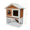 LAOTIES 2 Tier Outdoor Wooden Rabbit Hutch,Bunny Cage with Waterproof Roof,Pull Out Tray,Ramp,Viewing Window - 2 of 4