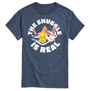 Men's - Pokémon - The Snuggle Is Real Pikachu and Sylveon -Men's Short Sleeve Graphic T-Shirt Short Sleeve Graphic T-Shirt - 1 of 4