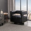 Francesca Comfy Swivel Barrel Chair for Bedroom with Nailhead Trim | ARTFUL LIVING DESIGN - 2 of 4