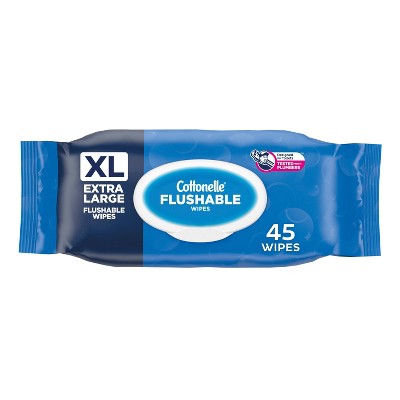 Cottonelle XL Flushable Wipes - 45ct