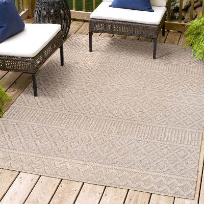 JONATHAN Y Ormond High-Low Modern Trellis Geometric Moroccan Indoor/Outdoor Area Rug
