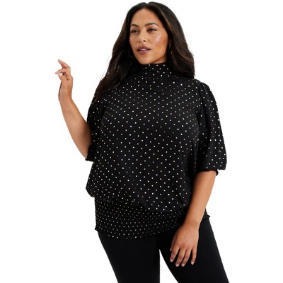 womens plus size mock neck tops