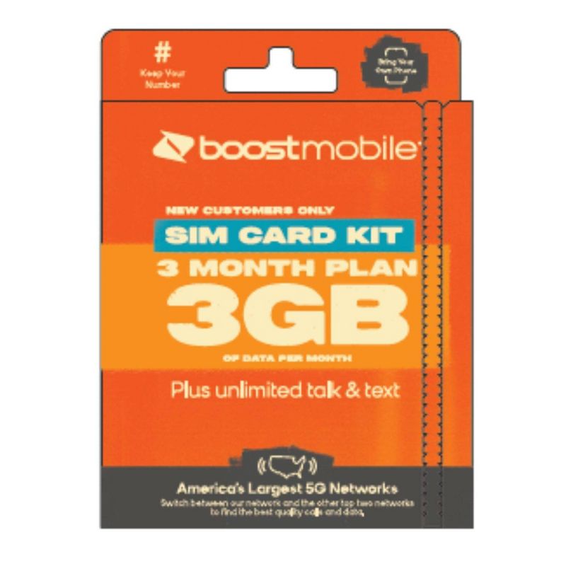 Boost Mobile SIM Kit (3GB) Data 3-Month, 1 of 2