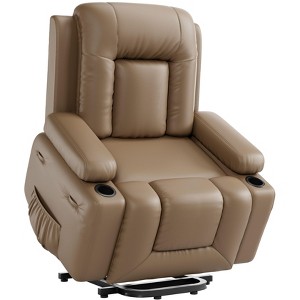 Power Lift Faux PU Recliner Chair - Heat and Massage, Adjustable Back & Legs, Heavy Duty Lift Sofa for Seniors, for Elderly and Mobility Impaired - 1 of 4