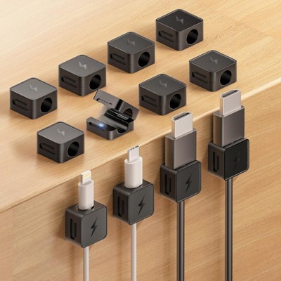 VisioGear Cable Clips, Phone Cord Holder for Nightstand, Under Desk Cable Management for Home Office Desktop