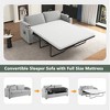 72.8" Corduroy Sleeper Loveseat Sofa with Full Size Mattress, Two USB Ports, Two Cup Holders, Side Pockets, and Phone Holder - 4 of 4
