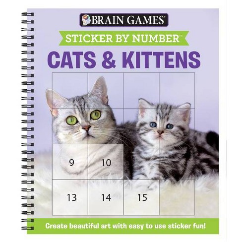 Brain Games - Sticker By Number: Cat-itude - By Publications International  Ltd & Brain Games & New Seasons (spiral Bound) : Target