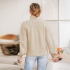 Women's Beige Cozy Knitted Turtleneck Sweater with Intricate Pointelle Details - Cupshe - 4 of 4