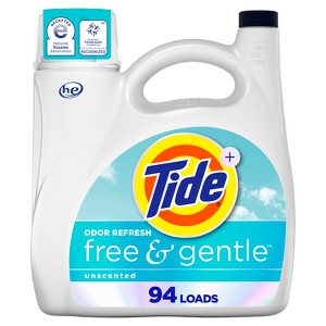 Tide Liquid HE Odor Refresh Laundry Detergent - Free & Gentle - 1 of 4