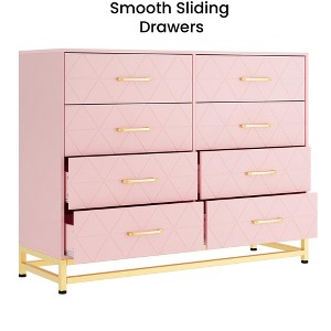 Jojoka Wooden 6 Drawer Dresser for Bedroom, Tall Vertical Chest of Drawers with Storage and Gold Accents for Hallway, Entryway - 1 of 4