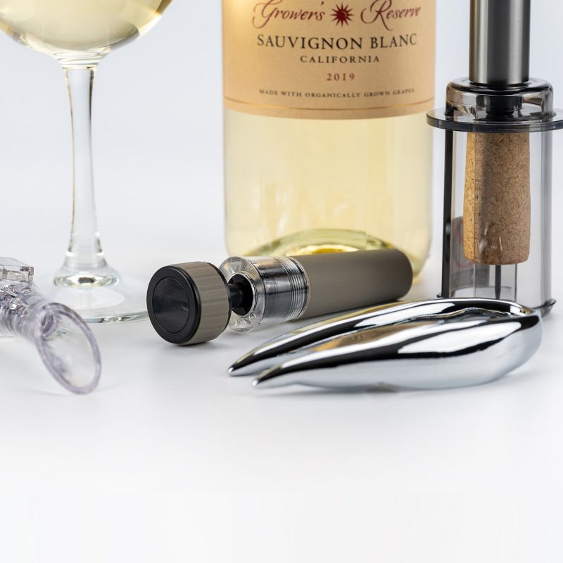Cork Genius Wine Opener Set 4 Piece Set Wine Accessories Air Pump Bottle Opener,Bottle-Top Aerator,Wine Foil Cutter Vacuum Seal Wine Stopper, 3 of 5