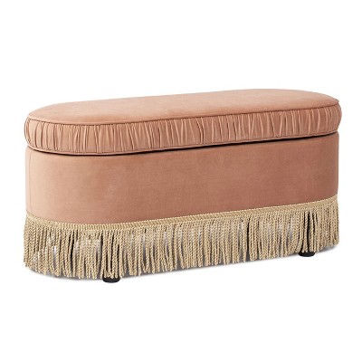 NicBex Modern 38" Storage Bench Velvet Accent Stool with Tassel Rope Trims for Entryway and Living Room