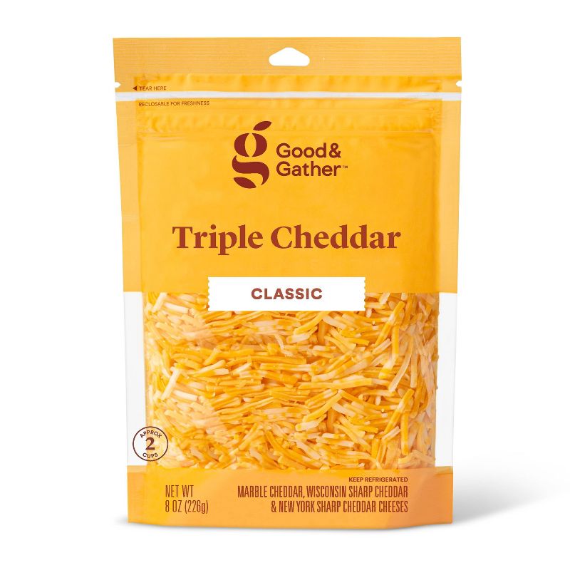 Shredded Triple Cheddar Cheese - 8oz - Good & Gather&#8482;, 1 of 5