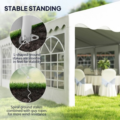 White Heavy Duty Outdoor Canopy Tent with Removable Sidewalls