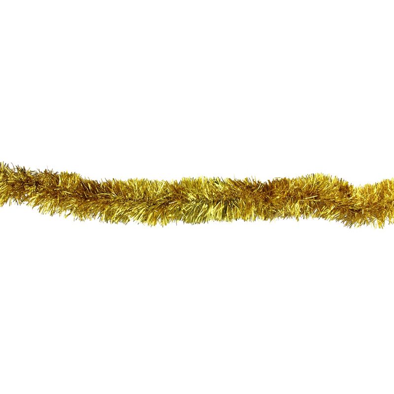 Northlight 50' x 2.5" Unlit Gold 8-Ply Foil Tinsel Christmas Garland, 3 of 5
