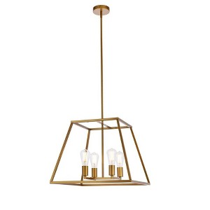 Elegant Lighting Declan 20 inch pendant in brass - 1 of 4