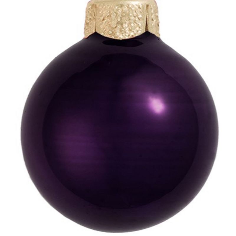 Northlight Shiny Finish Glass Christmas Ball Ornaments - 2" (50mm) - Purple - 28ct, 2 of 4
