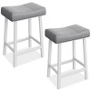 Bar Stools Set of 2, 24" Counter Height Upholstered Padded Barstools with Curved Surface, Ergonomic Saddle Seat, for Kitchen Island, Home Bar - 2 of 4