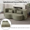 Racxily 2-in-1 Foldable Sofa Bed, 75 Inch Folding Boneless Couch, Memory Foam Upholstered Couch Mattress Bed with 2 Pillows for Living Room - 3 of 4