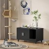 Lirago Hidden Cat Litter Box Furniture with Scratching Mat Black Multi-functional Scratch-resistant Heavy Duty Easy Assembly Cat Washroom Cabinet - 2 of 4