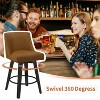 Dyonery 26" Bar Stools Set of 2/3, Modern PU Leather Counter Height Stools with Metal Legs & Footrest, Armless Chairs with Back for Kitchen - 4 of 4