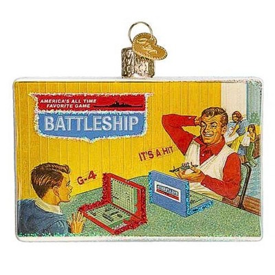 Old World Christmas 2.75 In Battleship Strategy Guessing Game Tree Ornaments