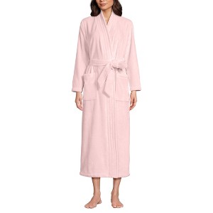 Lands' End Women's Cozy Plush Long Wrap Robe - 1 of 3